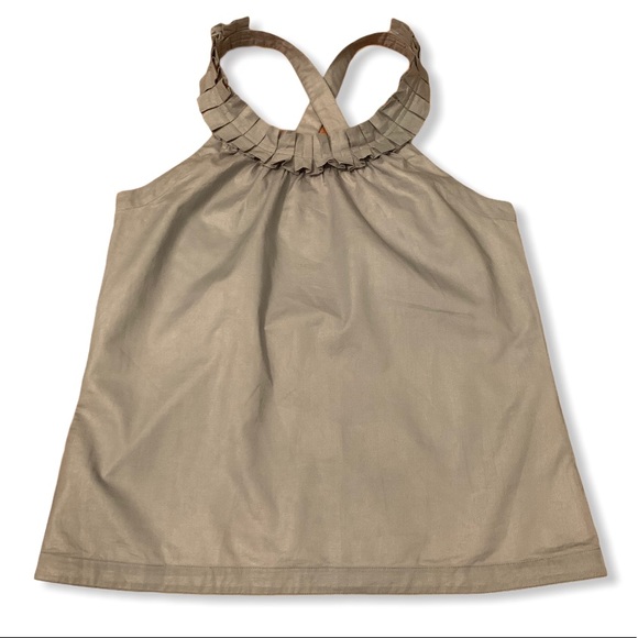 J. Crew Tops - J.Crew Ruffle Tank Top Criss Cross Back Size 6